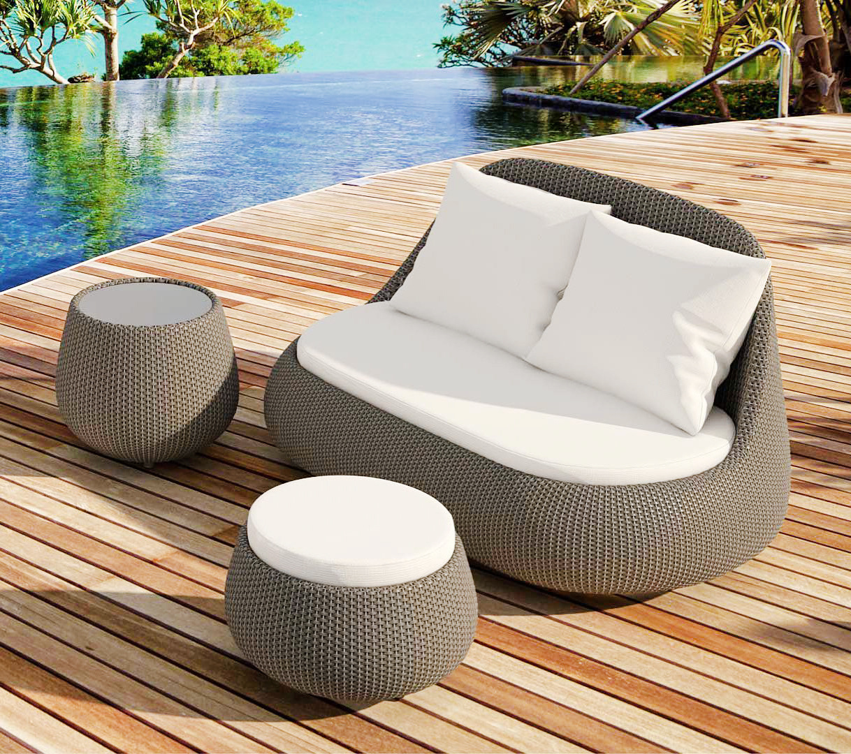 Aluminiumframe Rattan Furniture Set for Garden Courtyard Apartment or Farmhouse in Vietnam