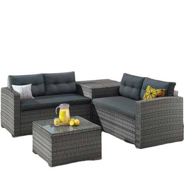 HOT Poly RATTAN Sofa Set Weather Patio Furniture VIETNAM INDOOR- Outdoor FURNITURE/ALL Spun Polyester Fabric Garden Set Aluminum