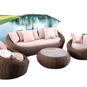 New design outdoor furniture style two seater sofa rattan garden sofa set