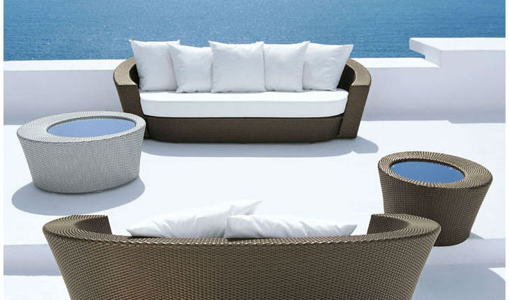 Waterproof Rattan Daybed Day Bed Water Resistant Sun Top Quality Lounger Swing Wicker Round Sofa With Stool and table