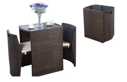 FURNITURE COFFEE SET - Luxury Furniture Rattan Garden Outdoor Wire Woven Balcony Tables Chairs Cafe Tea Drinks Garden Sets