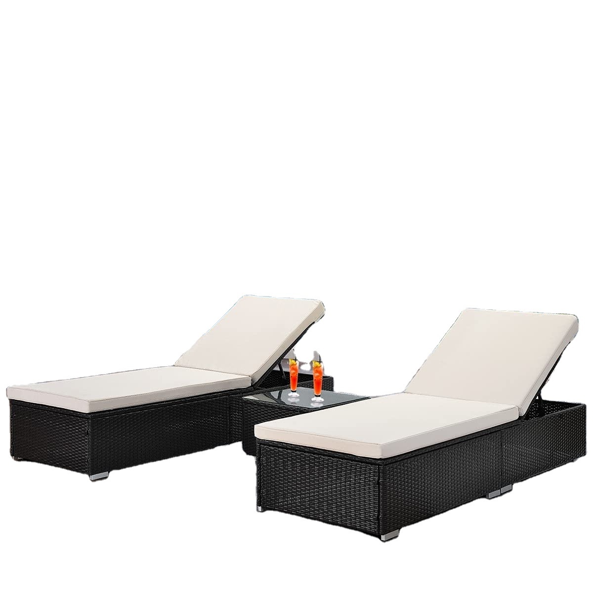 Sun lounger chaise outdoor sunbed rattan chairs garden deck chair sun lounger swimming pool daybed patio furniture