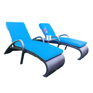 Sun Lounger Swimming Pool Chair Rattan Beach Furniture Comfortable Outdoor Rattan Sun Loungers for Poolside