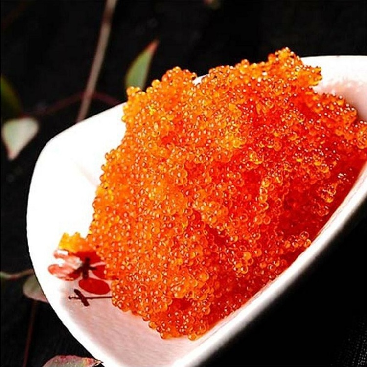 Orange Frozen Flying Fish Roe Tobiko Japanese Food Sushi Topping Caviar