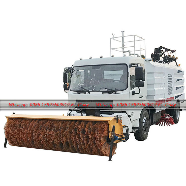 Dongfeng KingRun Sweeper Truck 4000L Water Tank 6000L Rubbish Bin With Snow shoveling and Snow Rolling