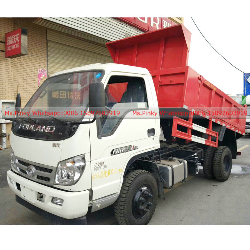 Foton Forland Light Duty Small Mini Dump Truck 2T 3T 4Tons 5Tons Loading for Sales Call/Whatsapp 0086 15897603919