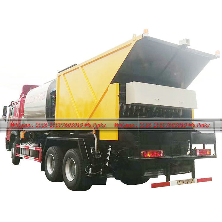 371HP 10Wheels HOWO Synchronous Chip Sealer Truck for Road Construction paver machinery Synchronous Gravel Sealing Truck