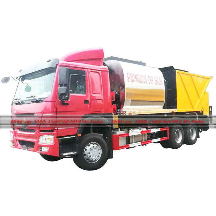 336HP 10Wheels HOWO Gravel and Asphalt Synchronous Chip Sealer Truck /Asphalt Spreader Truck