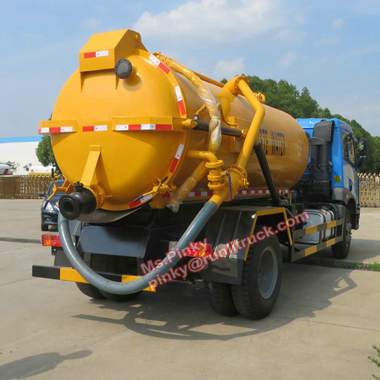 8000Liters Septic Tanker Truck JieFang Faw Vacuum Sewage Suction Trucks