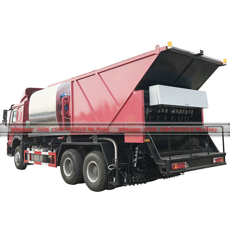 336HP 10Wheels HOWO Road Machine Asphalt Distributor Synchronous Chip Sealer Truck 8m3 asphalt tank 12cbm