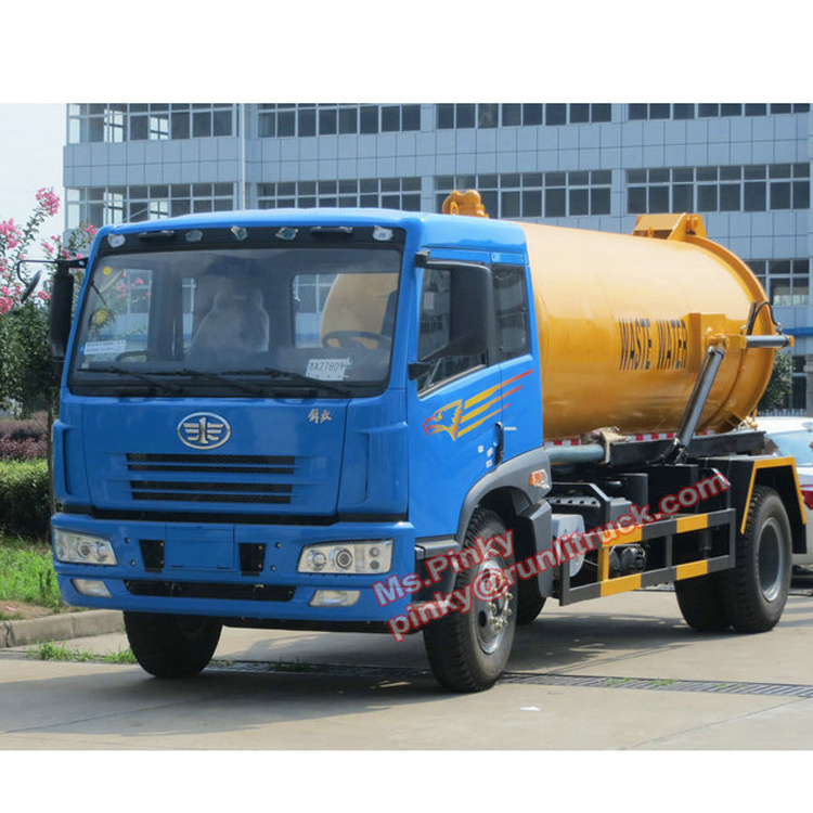 8000Liters Septic Tanker Truck JieFang Faw Vacuum Sewage Suction Trucks