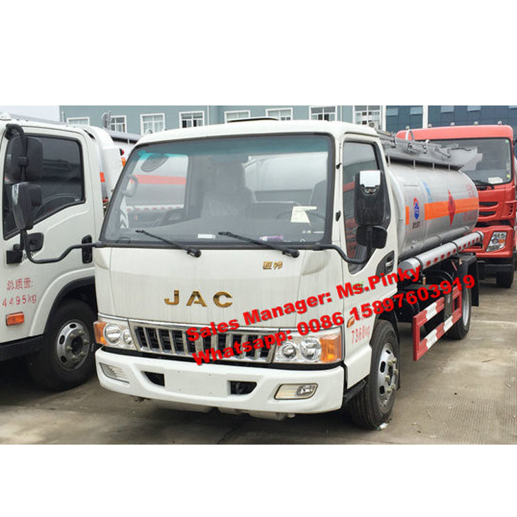 Small Fuel Tank Trucks, 4000Liters Volume Level meter For Diesel Tanks, Fuel Reel Hose Nozzle Diesel Delivery Trucks Cheaper Pri