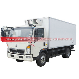 Cheaper Price HOWO 5-7Tons Freezer Box Refrigerator Truck for Transit Frozen Fish and Meet For Sales Whatsapp +86 15897603919