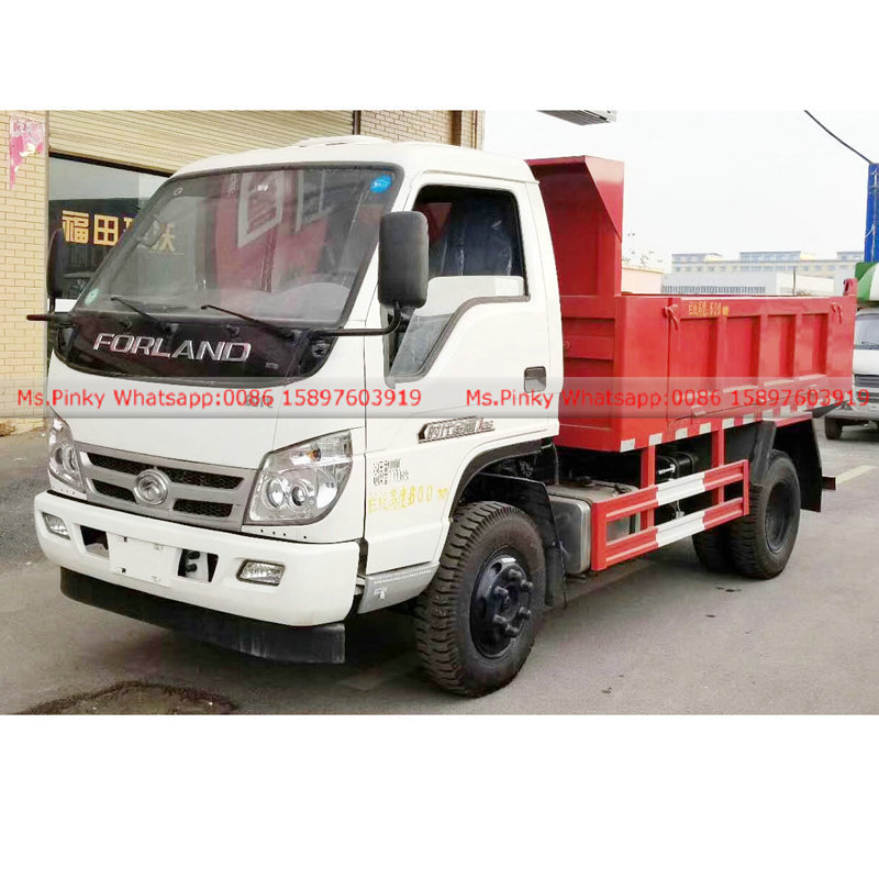 Foton Forland Light Duty Small Mini Dump Truck 2T 3T 4Tons 5Tons Loading for Sales Call/Whatsapp 0086 15897603919