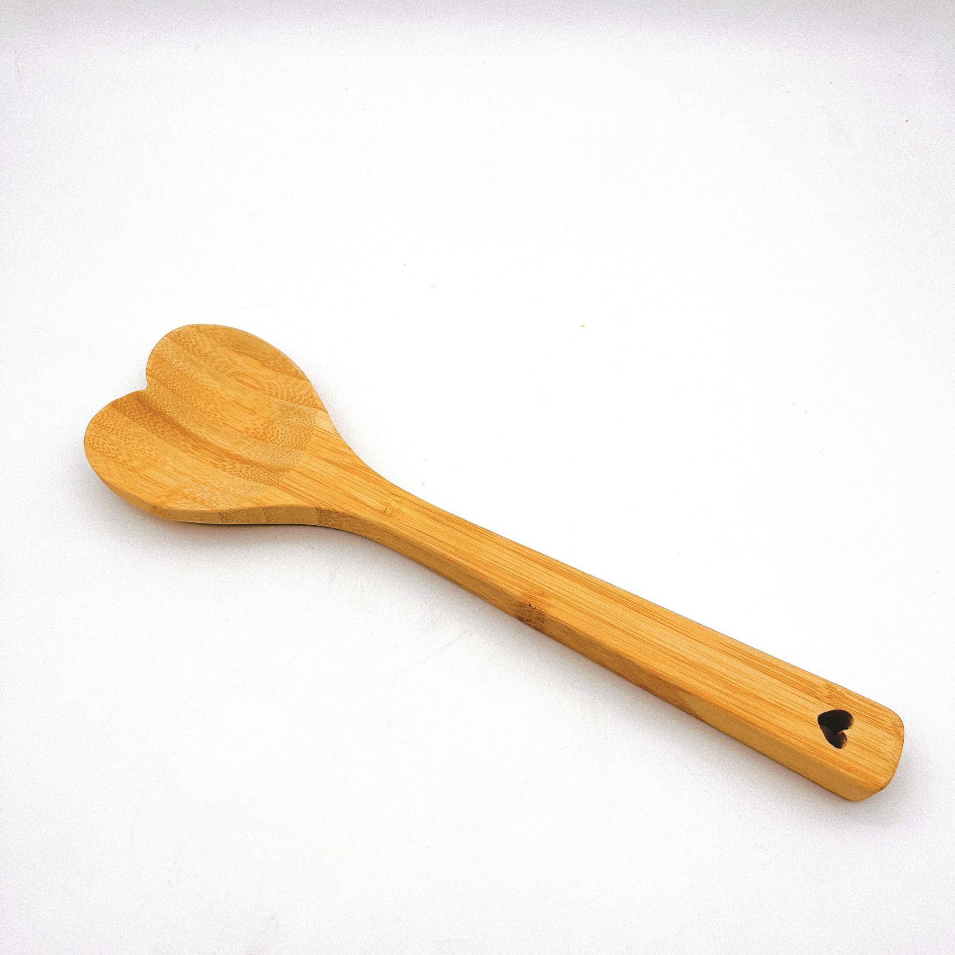 Wooden Heart Shaped Bamboo Spoon Spatula Cooking Utensil for Mother's Day Housewarming Birthday Wedding Girlfriend and Grandma