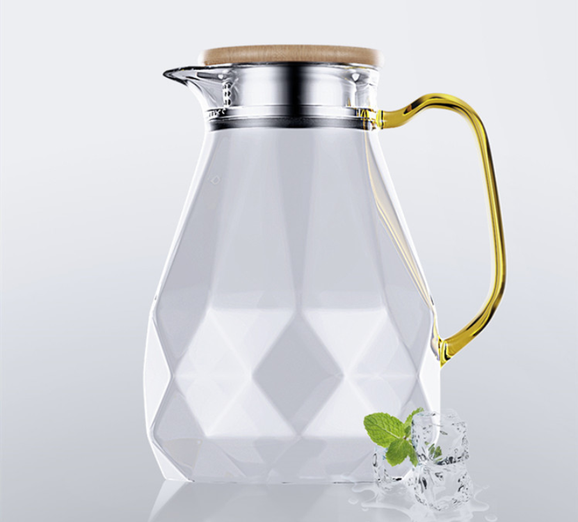 big glass water jug with handle glass jug and cups