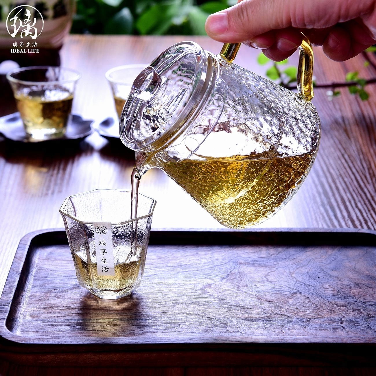 Clear Stovetop Heat Resistant Glass Teapot With Strainer