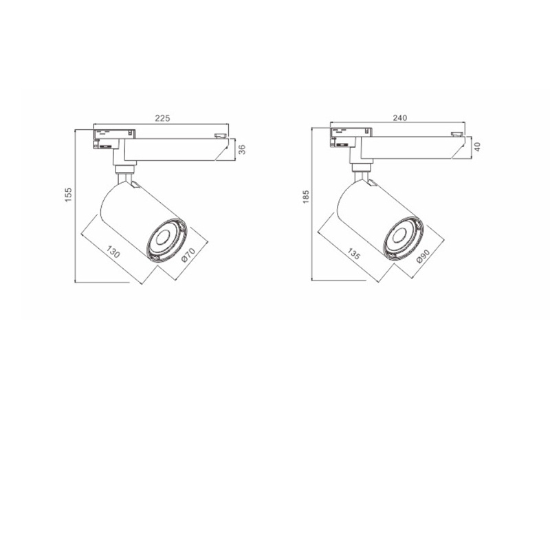 LED magnet track lights adjustable rail lighting, 35W magnetic linear track light with accessory for retail shops