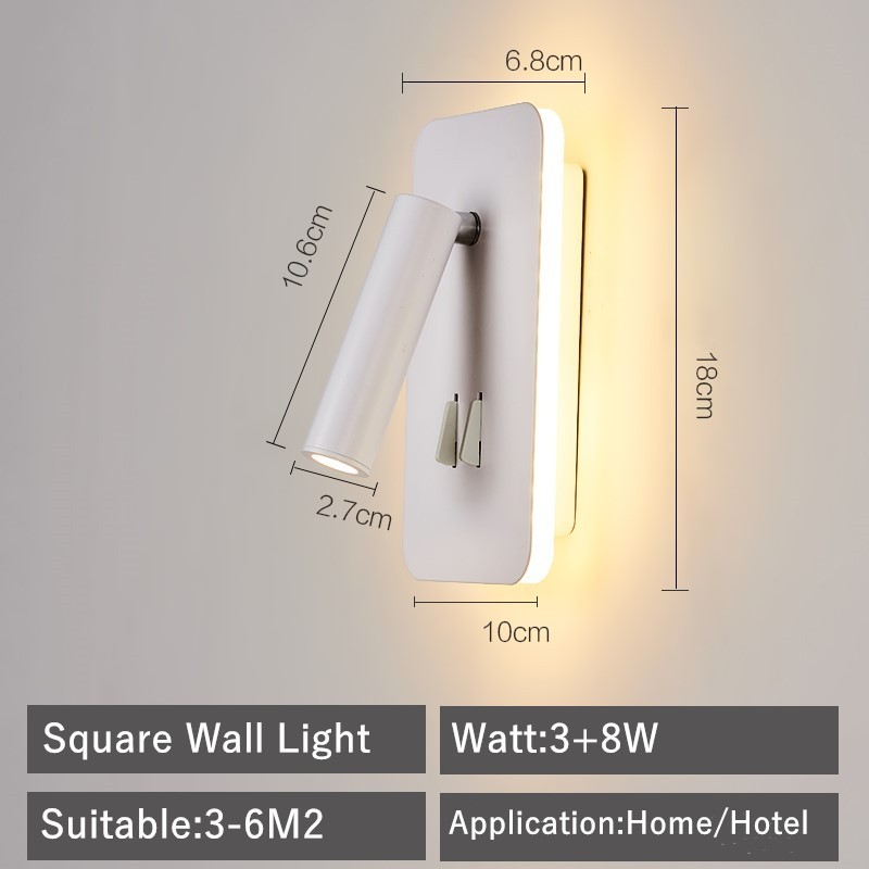 LED wall mounted reading lamp adjustable gooseneck led headboard reading light 3W and 8W