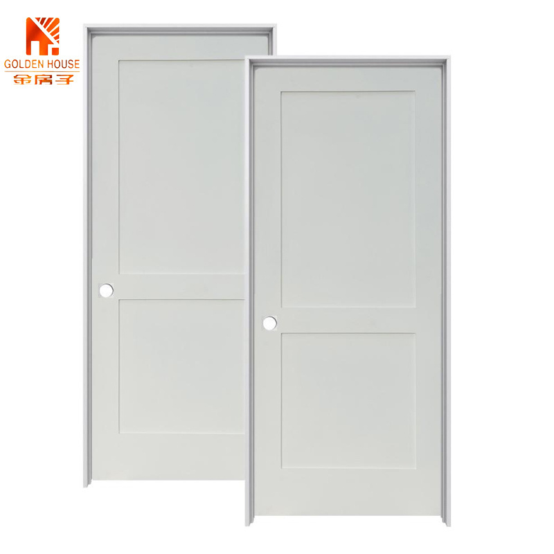 Modern interior room designs mdf wooden 3 panel doors with smart door lock