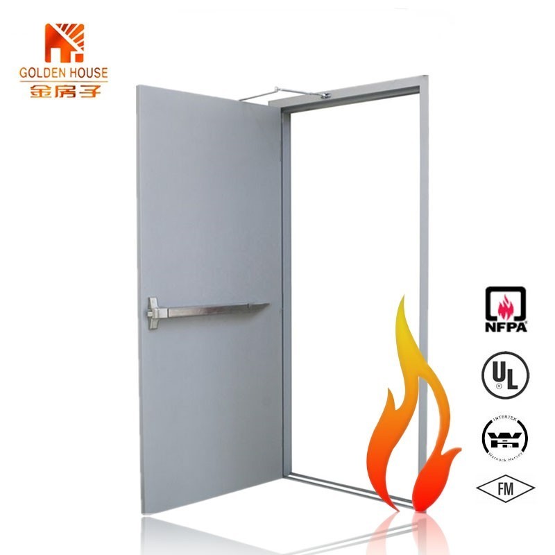 America market UL approved 90 180 mins fire rated flush exterior school apartment hospital hollow metal steel door