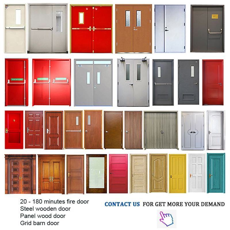 Metal Exterior Door Frame 3070 Single Swing Steel Commercial Modern Fire Doors for Hotel