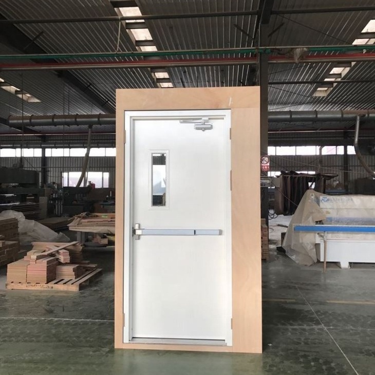 ul approved Commercial Single Swing 180minutes Fireproof Steel Emergency Exit fire rated Door with Panic Bar