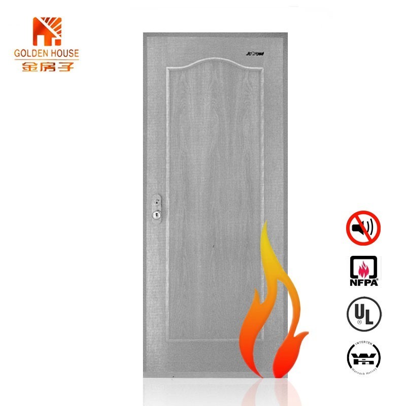 38 DB  Acoustic Wood 3  panel  embossed fire doors Soundproof Door for hotel