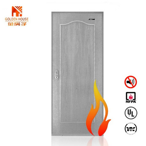 38 DB  Acoustic Wood 3  panel  embossed fire doors Soundproof Door for hotel