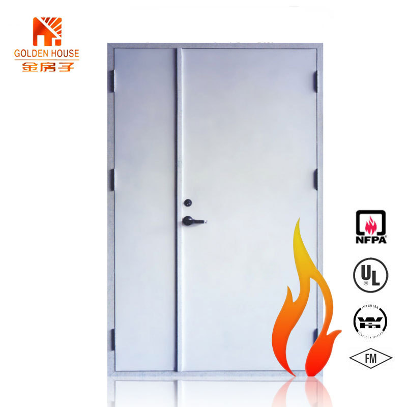 WH Certification approved Commercial Hotel Galvanized metal flush Steel Double Fire rated metal Door for hospital