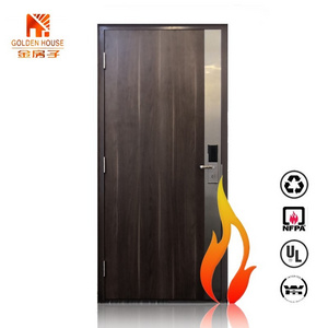 UL WH intertek listed apartment hotel swing wood fire door 90 mins wooden fire rated doors