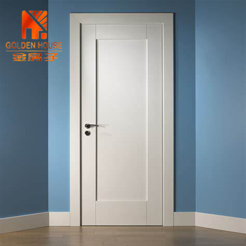 Modern interior room designs mdf wooden 3 panel doors with smart door lock