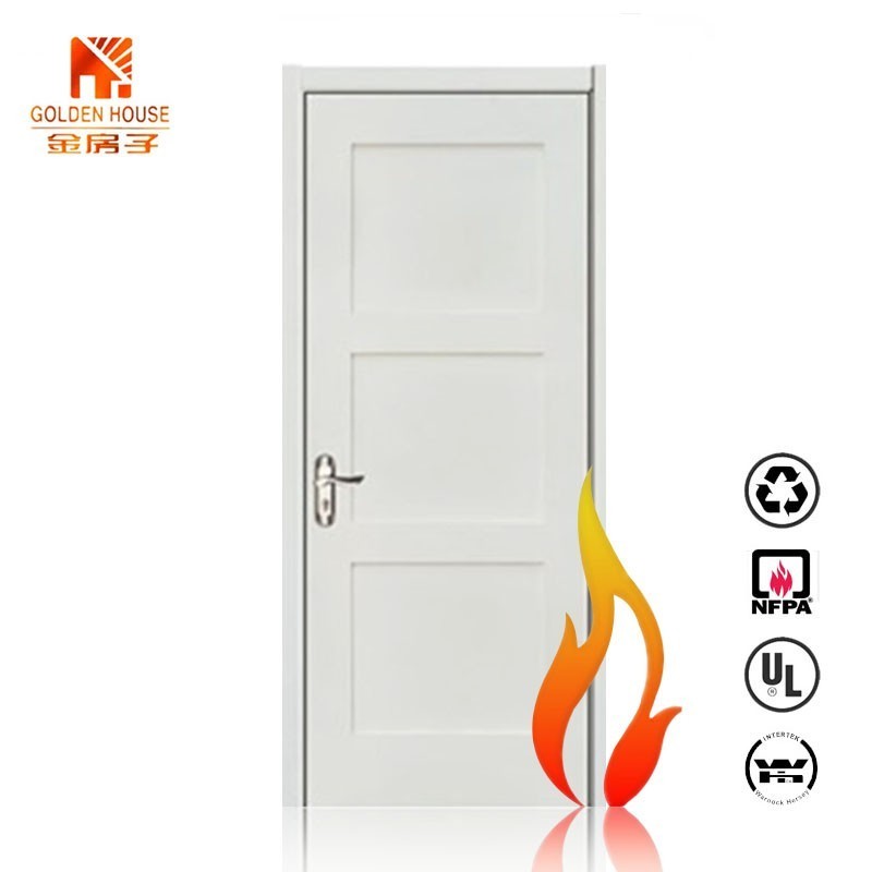 Customized commercial Hotel ul approve 60min fireproof 36 by 80 inch 6 panel wood fire rated door for apartment office