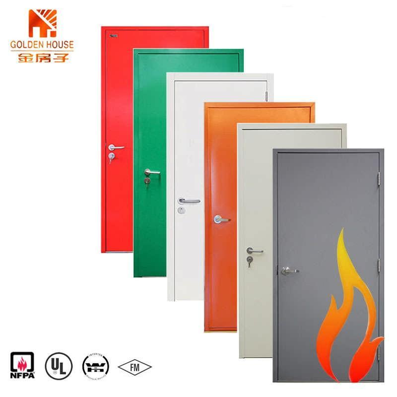 America market UL approved 90 180 mins fire rated flush exterior school apartment hospital hollow metal steel door