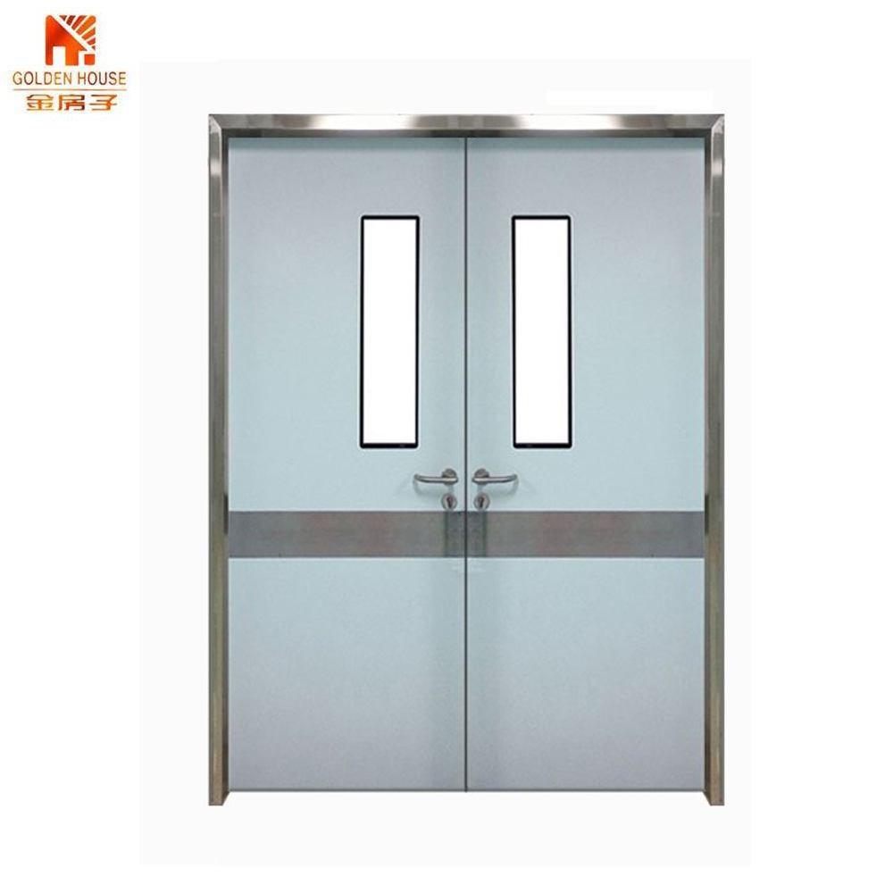 WH Certification approved Commercial Hotel Galvanized metal flush Steel Double Fire rated metal Door for hospital