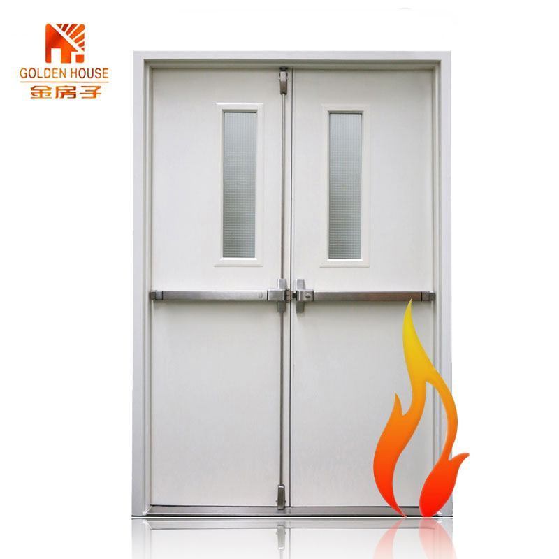 WH Certification approved Commercial Hotel Galvanized metal flush Steel Double Fire rated metal Door for hospital