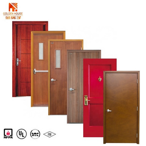 WH approved 90 minutes fireproof Factory Wholesale Single Leaf Wood Fire Door Residential Corridor Fire Rated Door