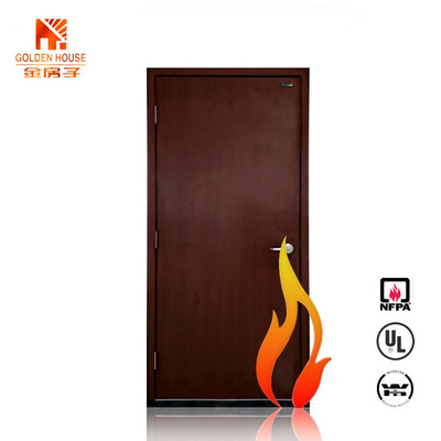 Custom size 20 to 90minutes fire rated timber door composite hotel wood fireproof doors interior