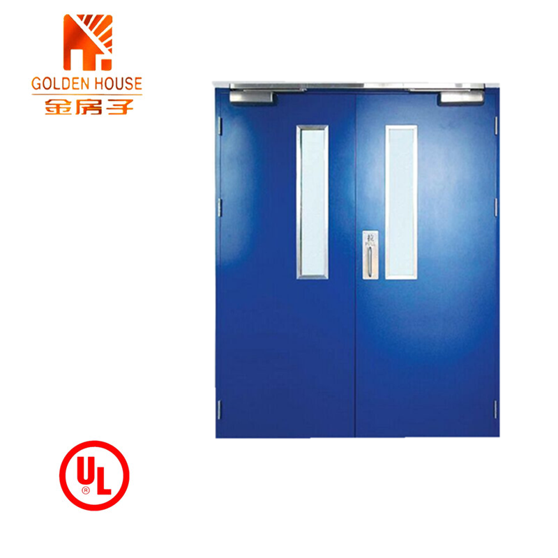 WH Certification approved Commercial Hotel Galvanized metal flush Steel Double Fire rated metal Door for hospital