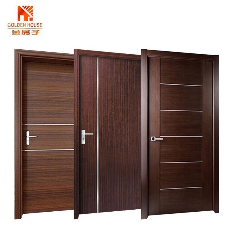 hotel prefabricated bedroom swing mdf light walnut italy style interior wooden door