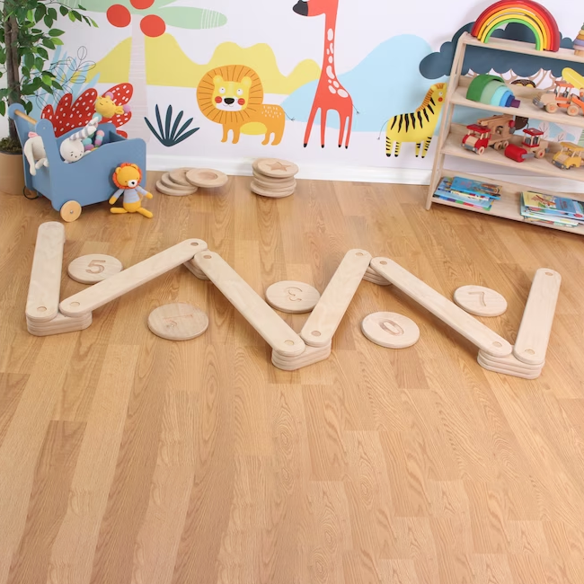 Wooden Education Toy Montessori Toys Christmas Gift Stepping Beam Stepping Stones Kids Little Steps Balance Beam Wooden Stones