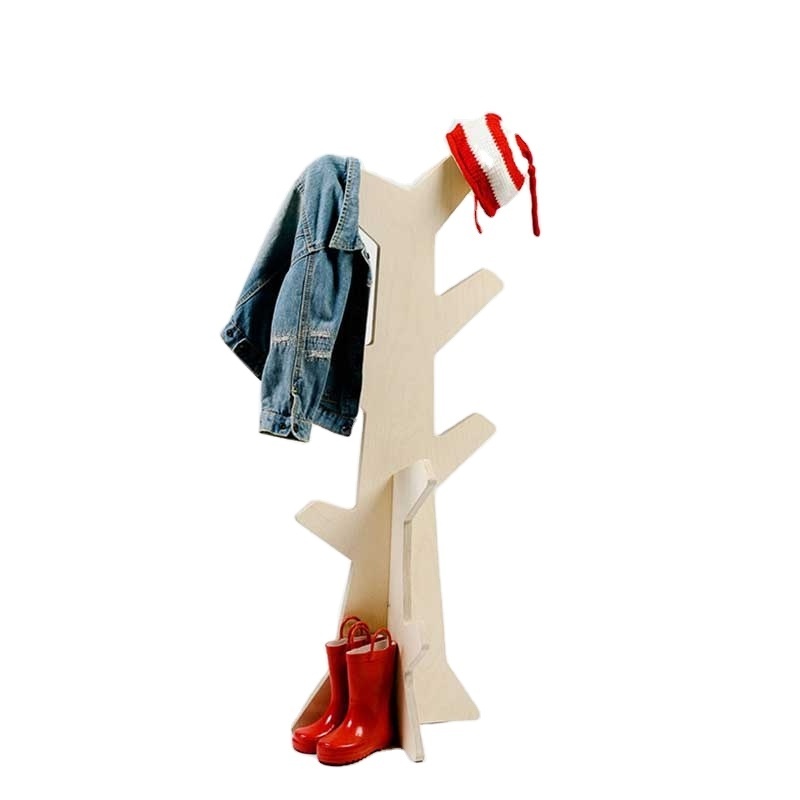 Cute Kids Furniture Design Wooden Coat Stand for Little Kids Plywood Cactus Coat Stand