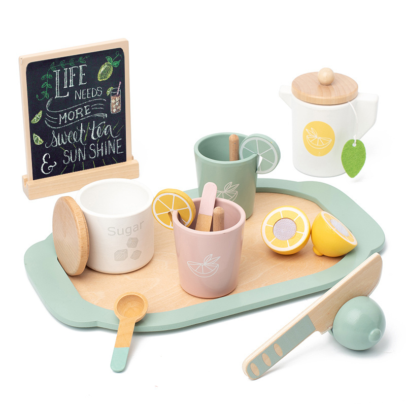 Education Toy Kitchen Accessories Role Play Kitchen Toys Wooden Afternoon Tea Set Pretend Play Tea Set Wooden Toys Tea