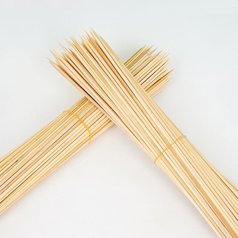 Environmental protection Disposable Natural Wood BBQ Skewer 12 Inch Round Roasting Bamboo Sticks