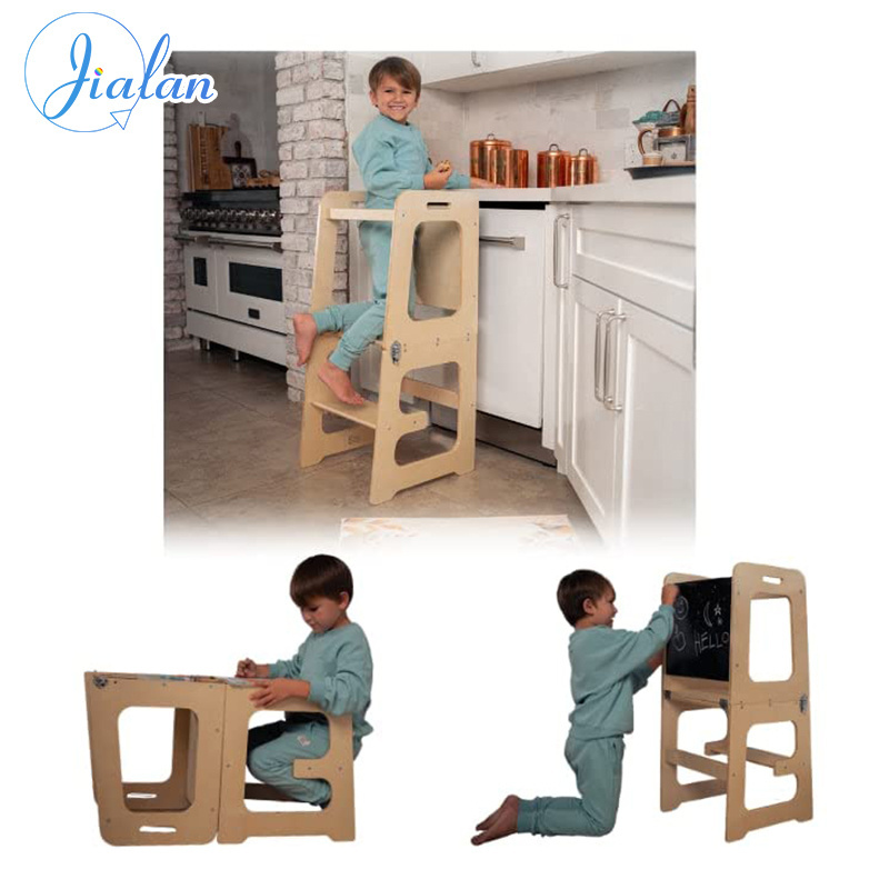 Learning Tower Kid Foldable Kitchen Helper Step Stool Learning Tower For Children Made In EU Wooden Montessori Learning Tower Wi