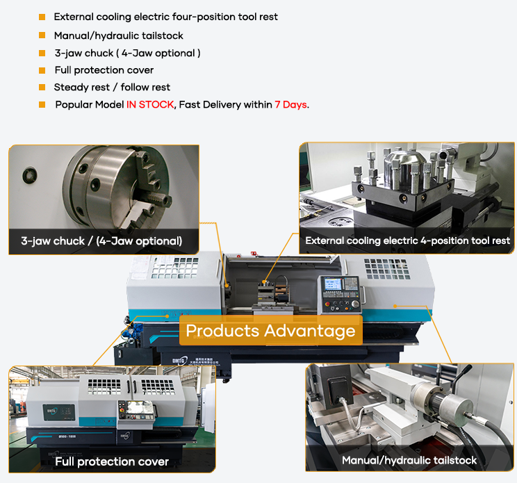 High Precision CNC Metal Turning Lathe DMTG 500/1000MM DMTG Flat Bed CNC Torno Factory Price