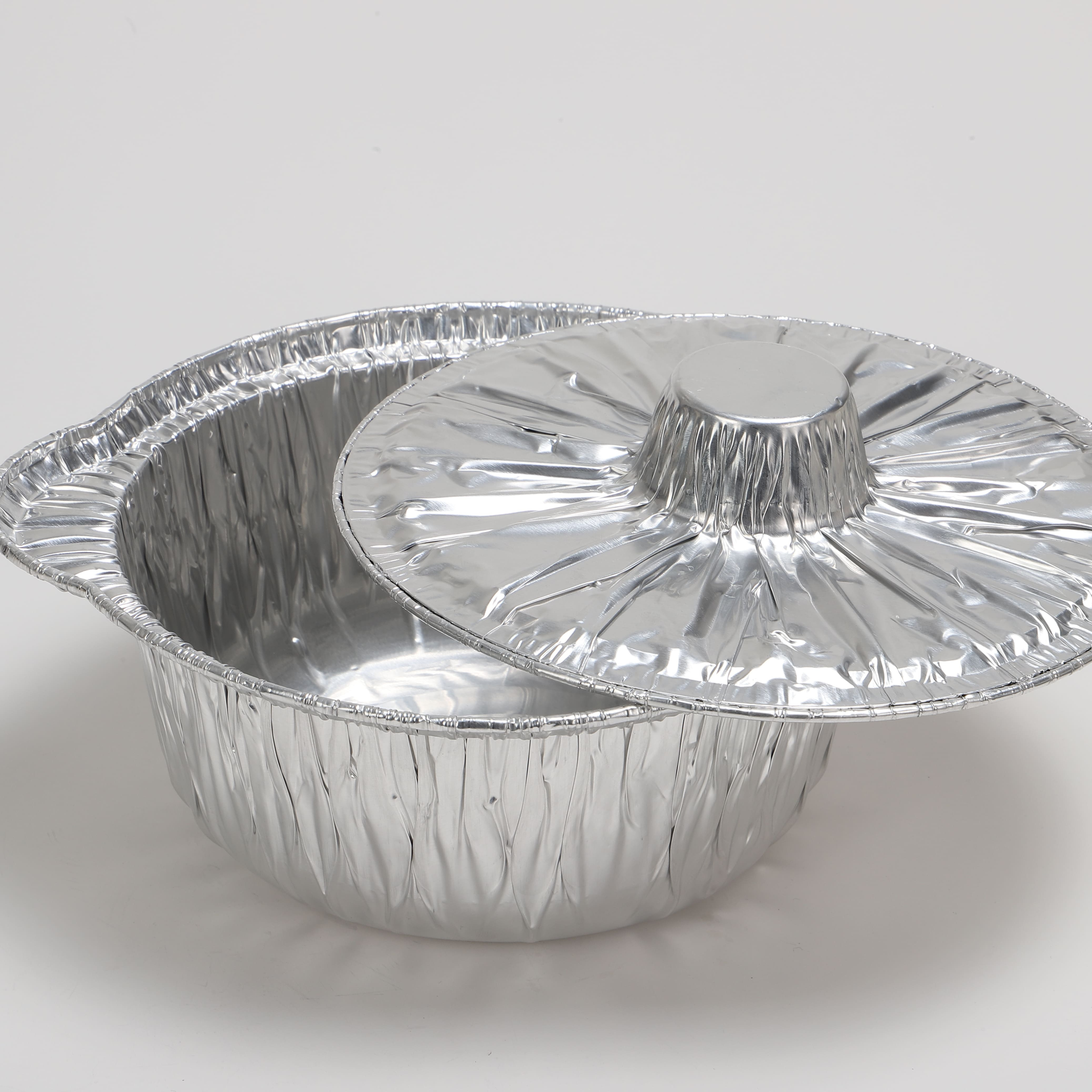 Disposable Food Takeaway Packaging Aluminum Foil Pots with Foil Lid