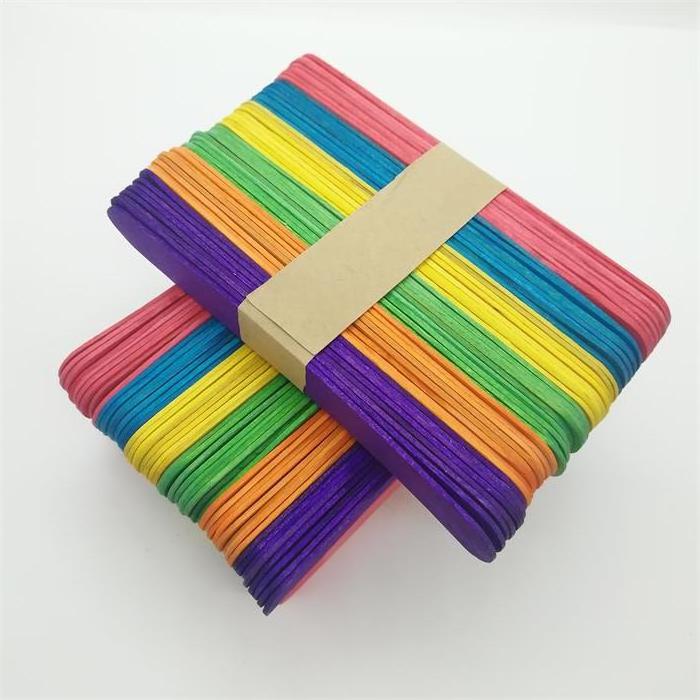 Kaixuan Wooden Diy Colored Popsicle Wood Stick For Ice Cream Craft