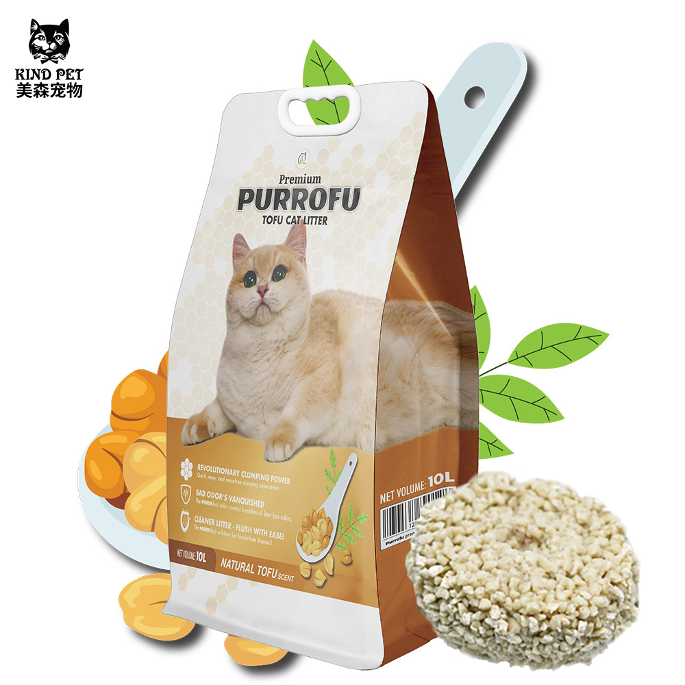 Tofu Cat Litter, Natural Eco-Friendly Kitty Litter, Flushable Clumping Tofu Cat Litter Pellets - Ultra Absorbent