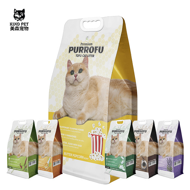 Tofu Cat Litter, Natural Eco-Friendly Kitty Litter, Flushable Clumping Tofu Cat Litter Pellets - Ultra Absorbent